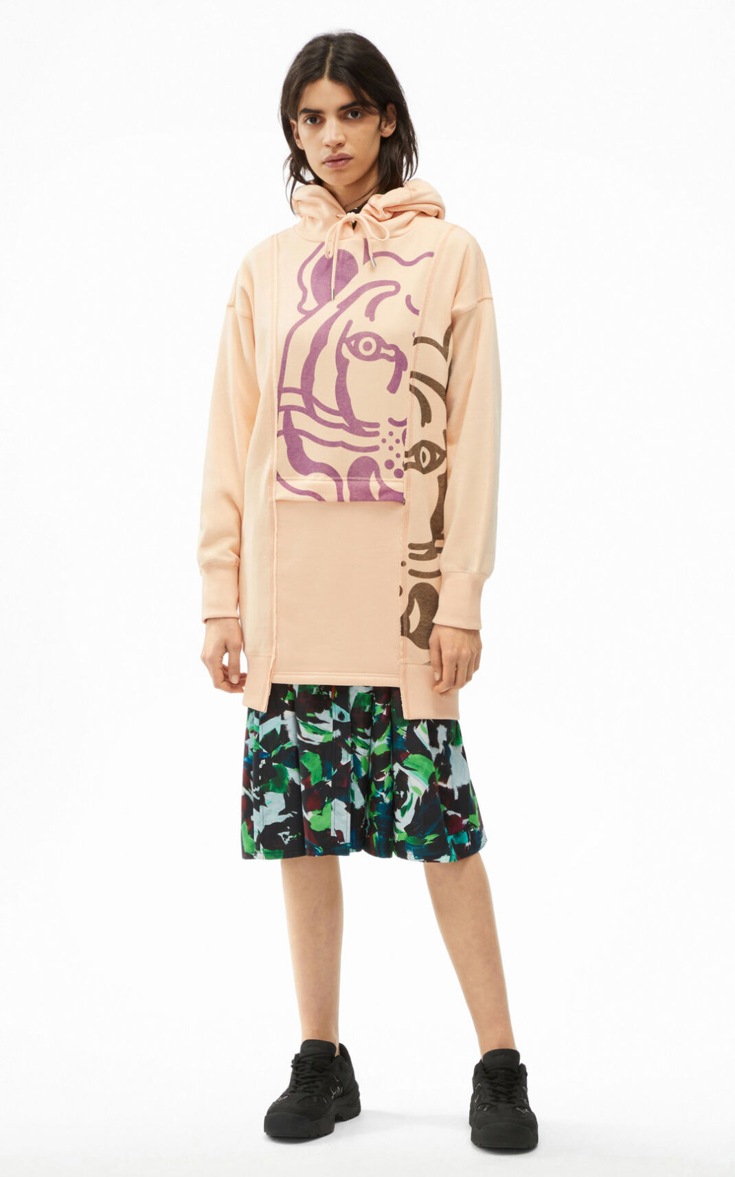 Kenzo Hooded K Tiger sweater Vestidos Mujer Rosas | 0432879-US